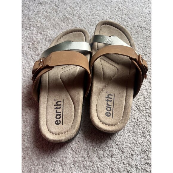 Earth Womens Leather Slip On‎ Buckle Emilia Sandals Size 6 bohemian - Picture 3 of 6